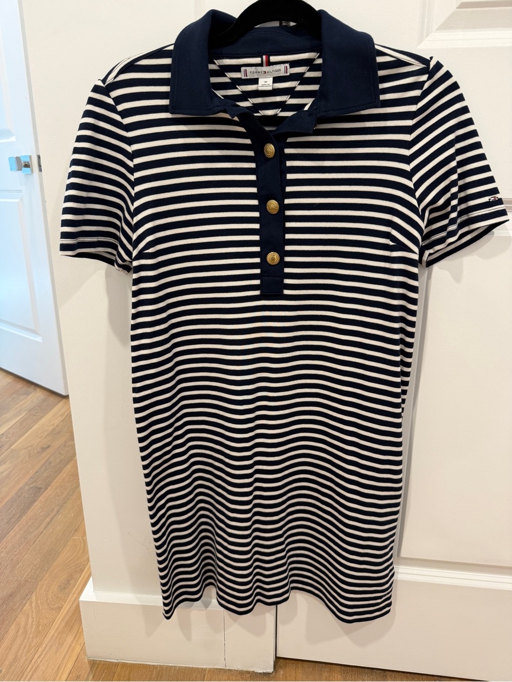 Tommy Hilfiger Navy & White Striped Polo Dress